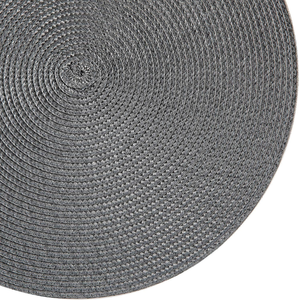 Round Placemats, Crossweave Heat Resistant Classic Woven Round Place Mats Diameter 13.5 inch Table (Dark - Set of 6