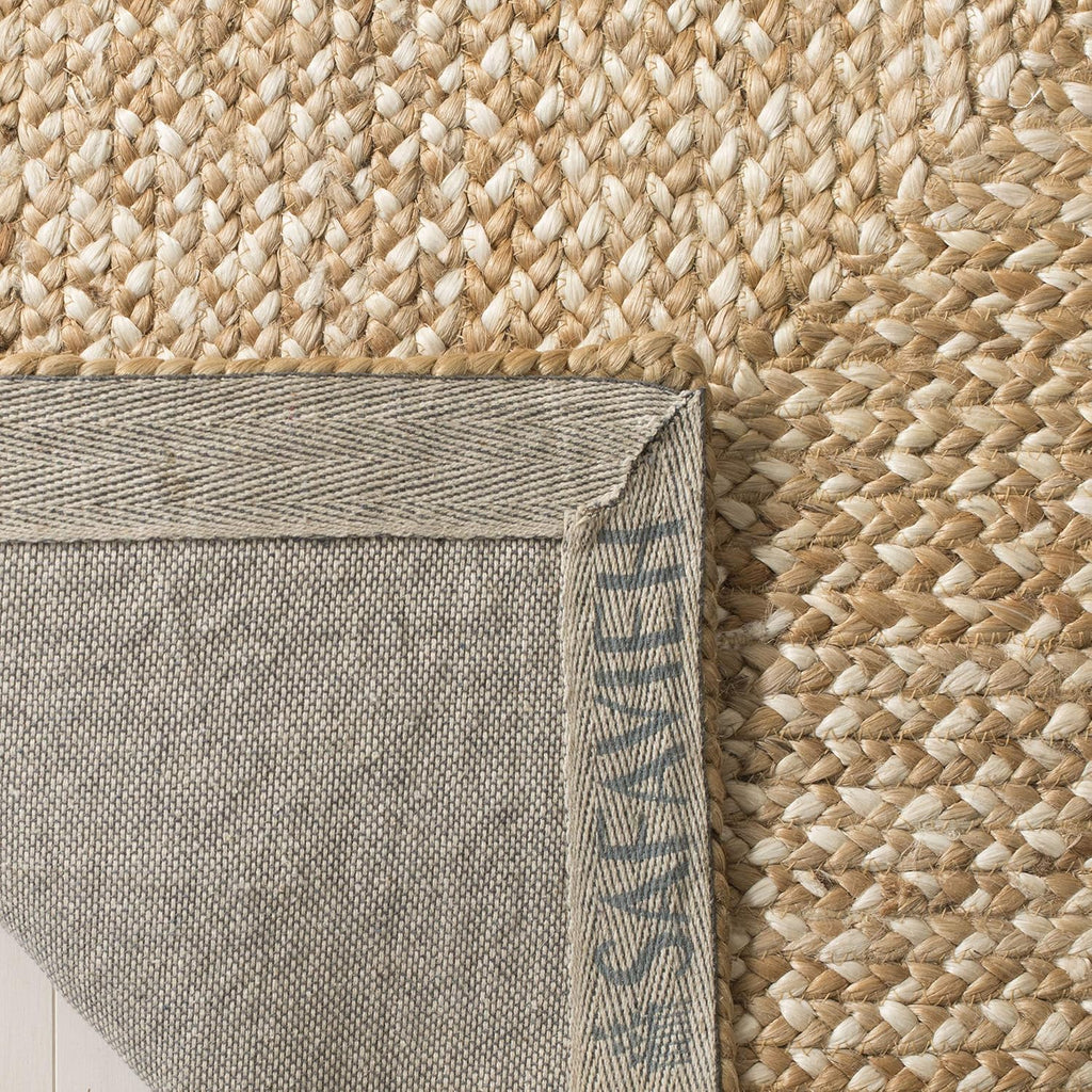 Natural Fiber Collection Area Rug - 6' Square, Natural & Ivory, Handmade Farmhouse Boho Coastal Rustic Jute, Ideal