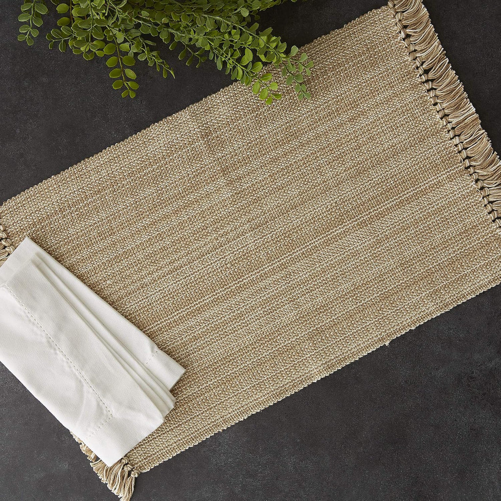 Variegated Tabletop Collection, Placemat Set3x19, Taupe, 6 Piece