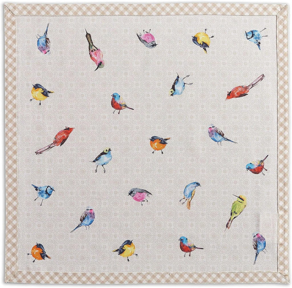 Birdies on Wire Bundle Set 100% Cotton Set of 4 Napkins (20 Inch by 20 Inch) and Set of 4 Place Mats (13 Inch by 19