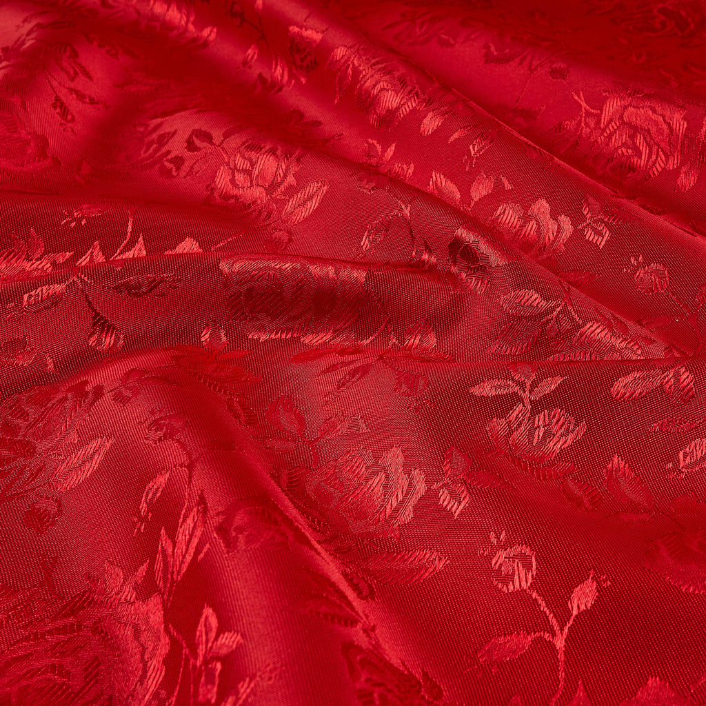 Satin Jaquard Red, Fabric by the Yard