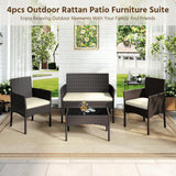 Patio Furniture Set 4 Pieces Conversation Sets