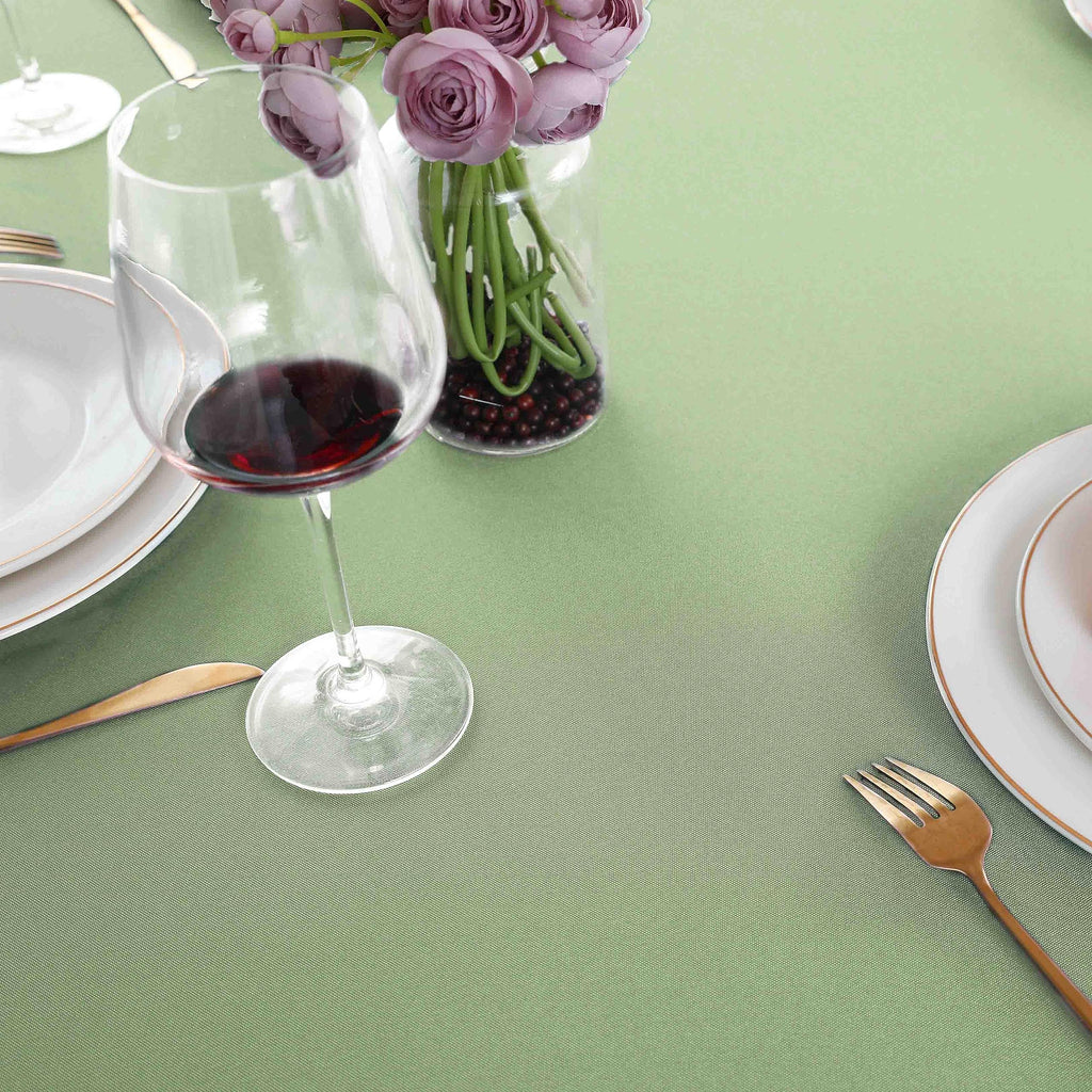 2 Pack Sage Green Round Waterproof Tablecloth, 60 Inch