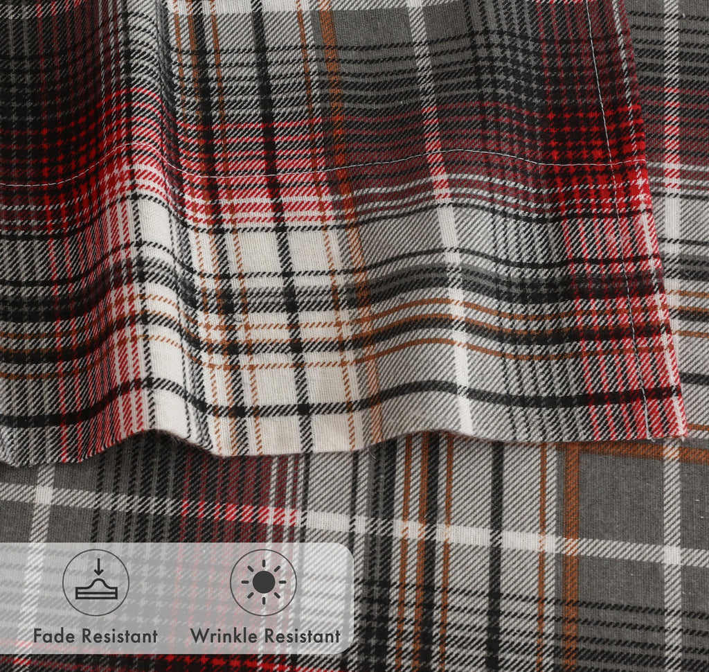 100% Cotton Flannel Sheets Queen Size 4 Pcs Set, Halloween Check