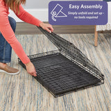 36-Inch iCrate for Medium-Large Breeds, 41-70 lbs, Single Door Folding Dog Crate with Divider Panel