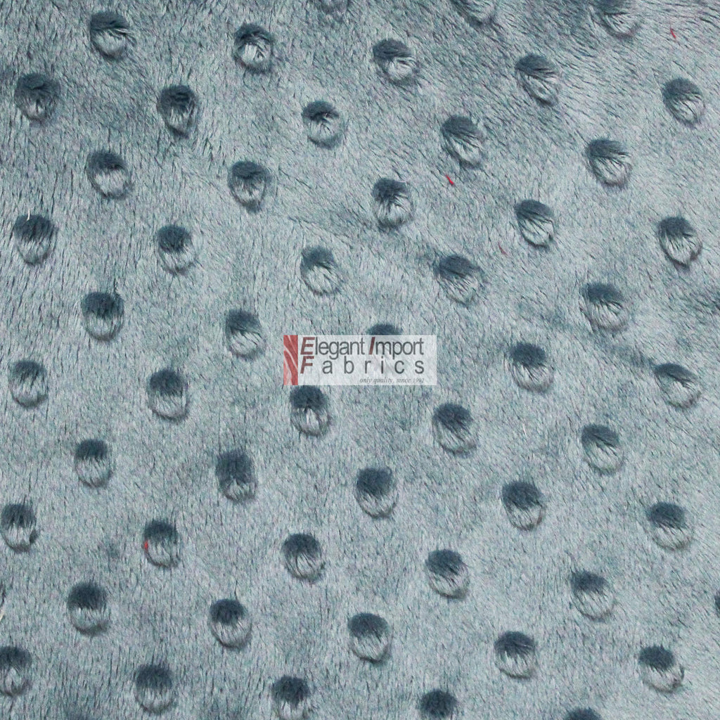 Minky MINKEE Chenille DOT Soft Fabric Cuddle 42 Color 60"W SEW Craft by The Yard (Denim Blue)