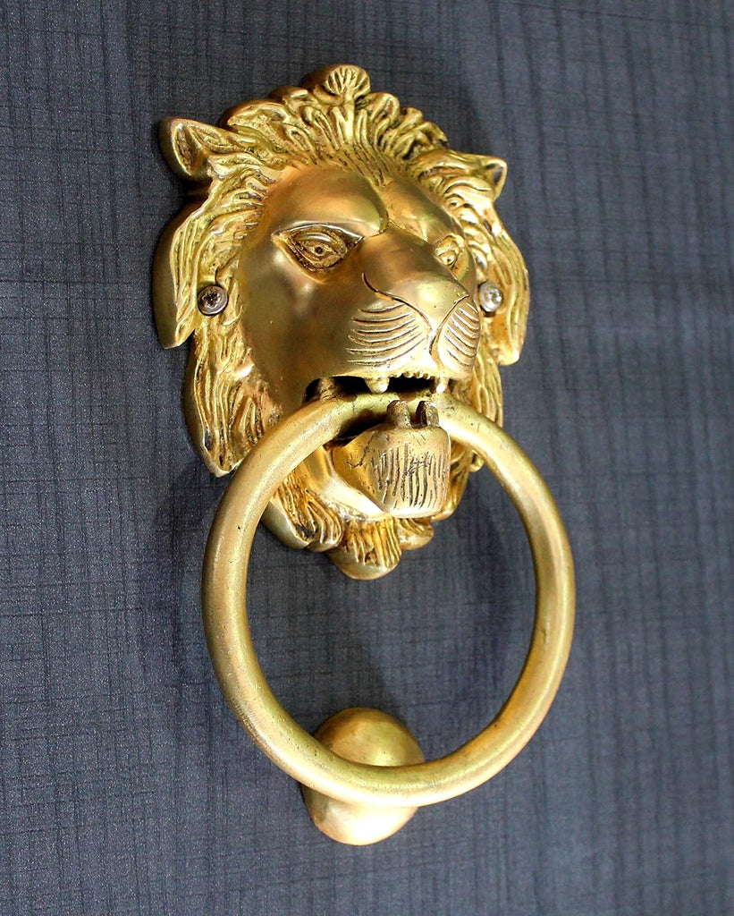 Brass Lion Door Knocker Knockers Gate Knocker Door Accessories (Lion 5")