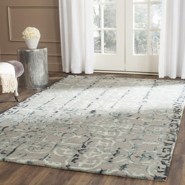 Dip Dye Area Rug - 10' x 14', Grey & Charcoal, Handmade Moroccan Watercolor Wool