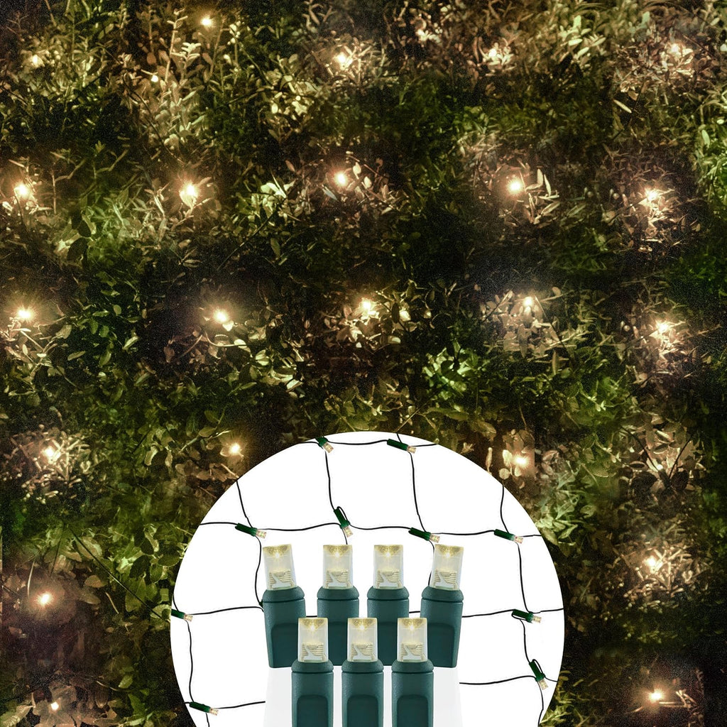 Pro Christmas 4' x 6' Outdoor LED Net Lights, Warm White, Green Wire