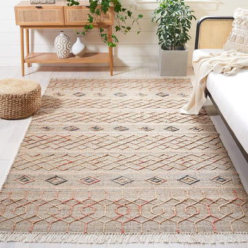Natural Fiber Collection Accent Rug - 4' x 6', Natural & Rust, Handmade Moroccan Boho Fringe Jute, Ideal for High