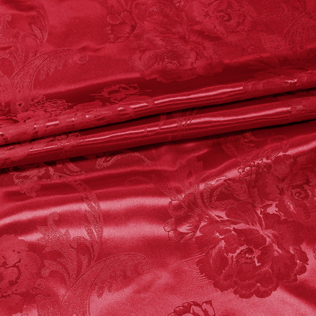 1 Yard Red Satin Jacquard Fabric 49" Wide for DIY Crafts