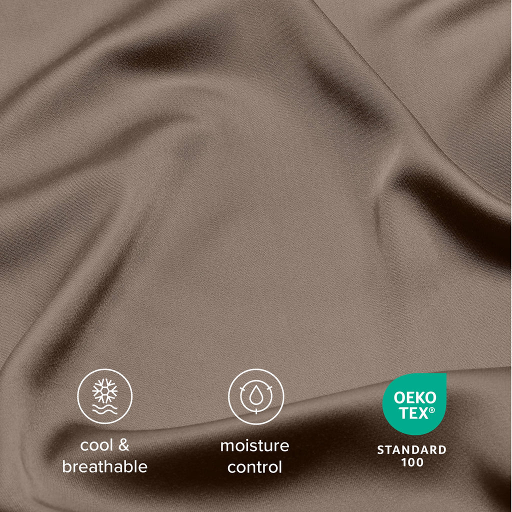 100% Rayon Made from Bamboo Pillowcase Set (King, Taupe)