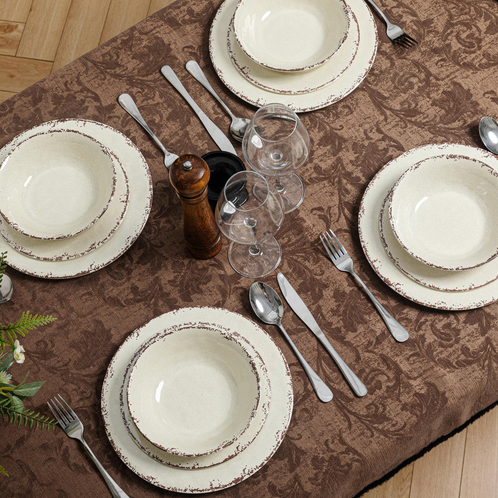 Melamine Dinnerware Sets for 4, Unbreakable Plate and Bowl Set for Outdoors