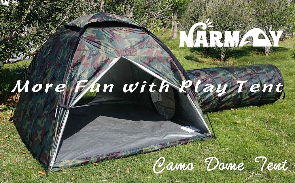 Play Tunnel Camouflage Pop Up Tunnel for Kids Indoor/Outdoor Fun - 19dia × 60L inch