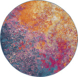 Home Passion Sunburst 8' x Round Area-Rug, Modern, Abstract, Easy-Cleaning, Non Shedding, Bed Room, 