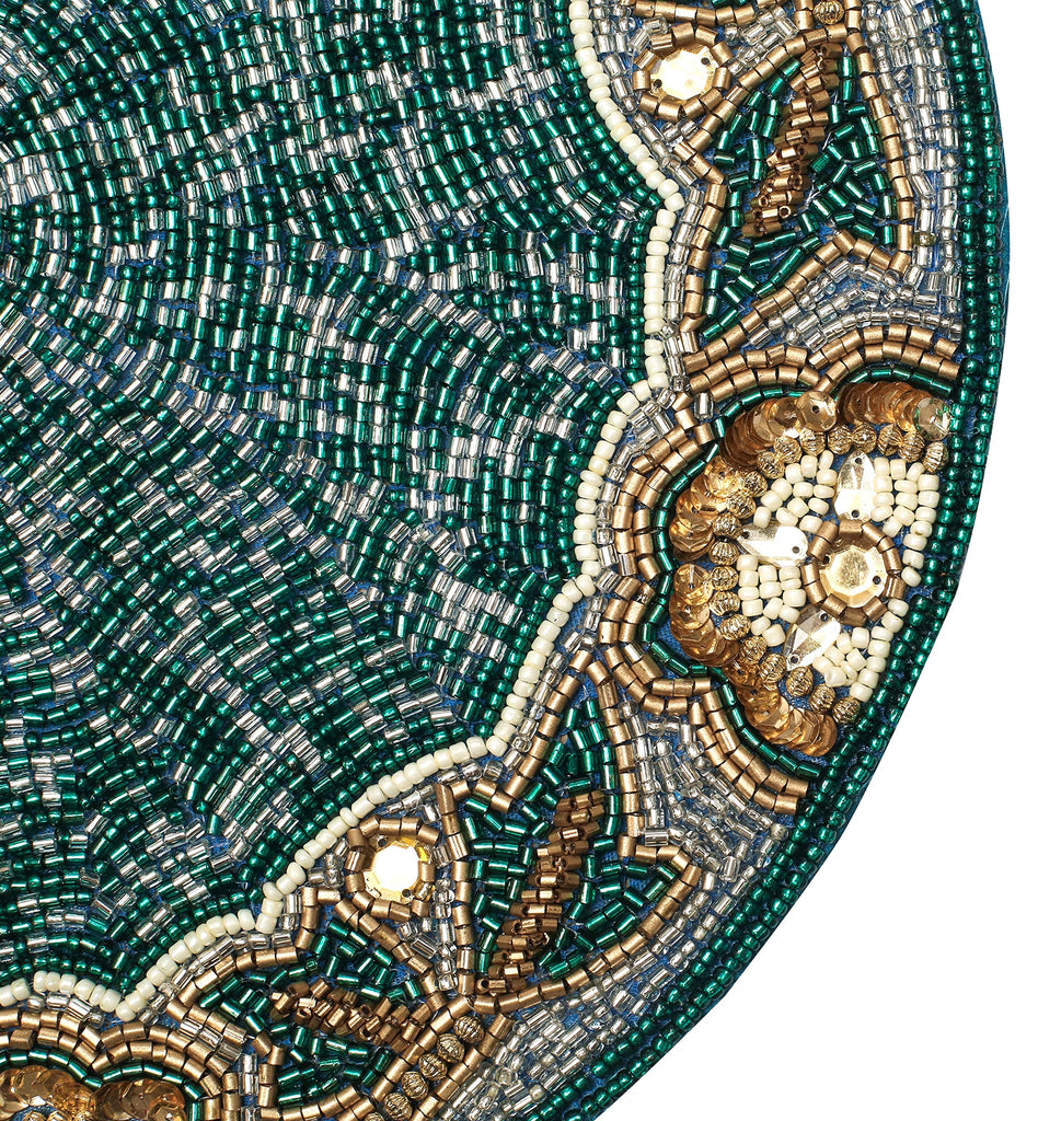 Beaded Round Placemats 13 Inch, Decorative Charger Placemats