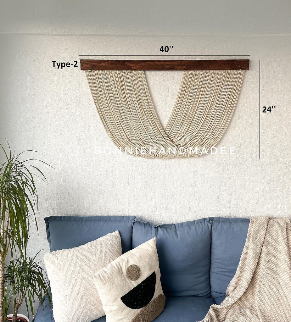 Large Macrame Wall Hanging Boho Wall Decor Woven Wall Decor Yarn Tapestry Wall Hanging Aesthetic Macrame Headboard
