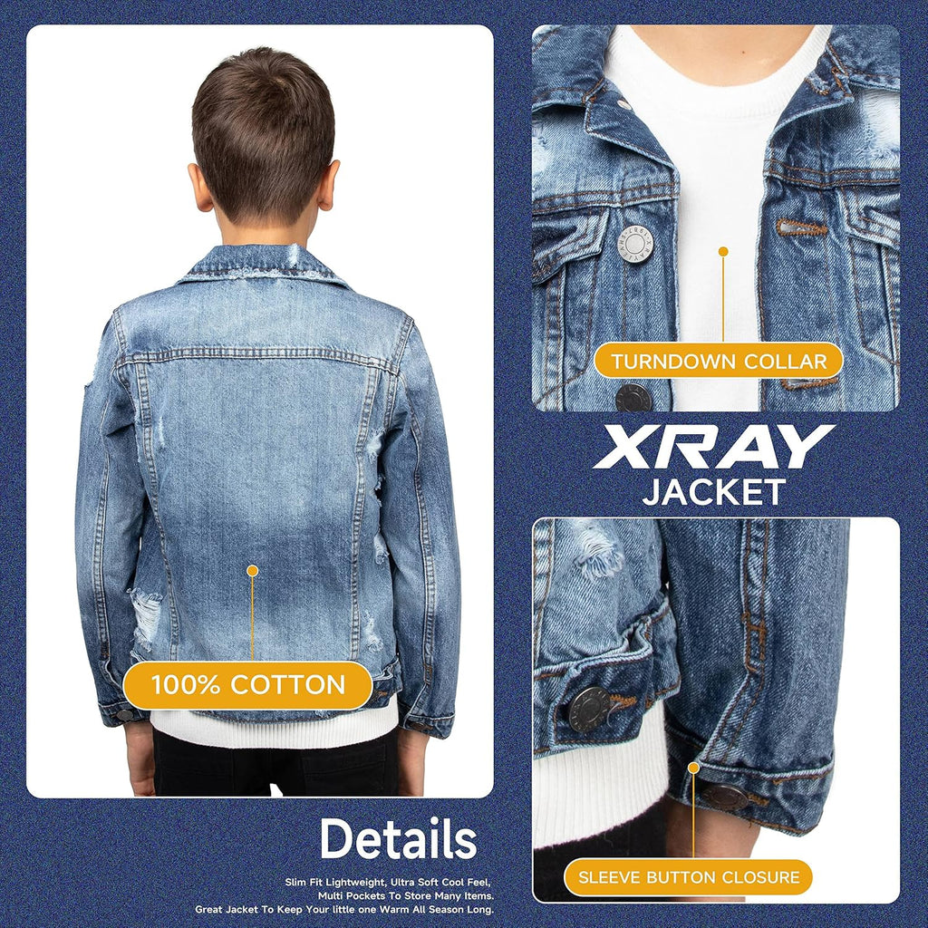 Boys & Kids 100% Cotton Washed Denim Jacket