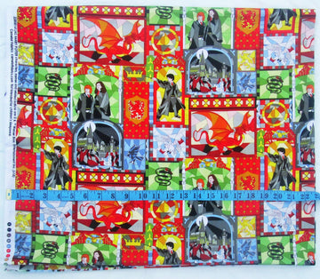 Warner Brothers H Potter Stain Glass Design - 100% Cotton Fabric - Sold by The Yard