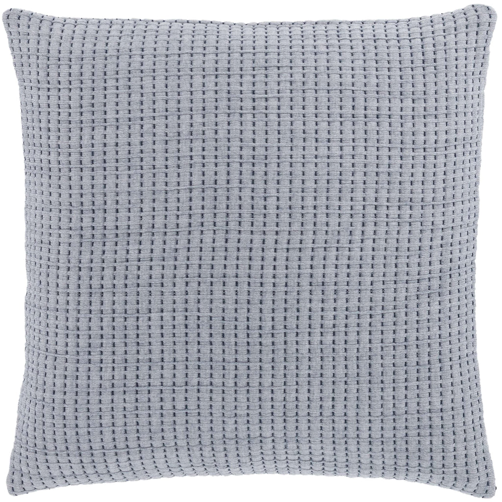 Pick Stitch Navy Solid Cotton Matelasse Sham, Dutch Euro