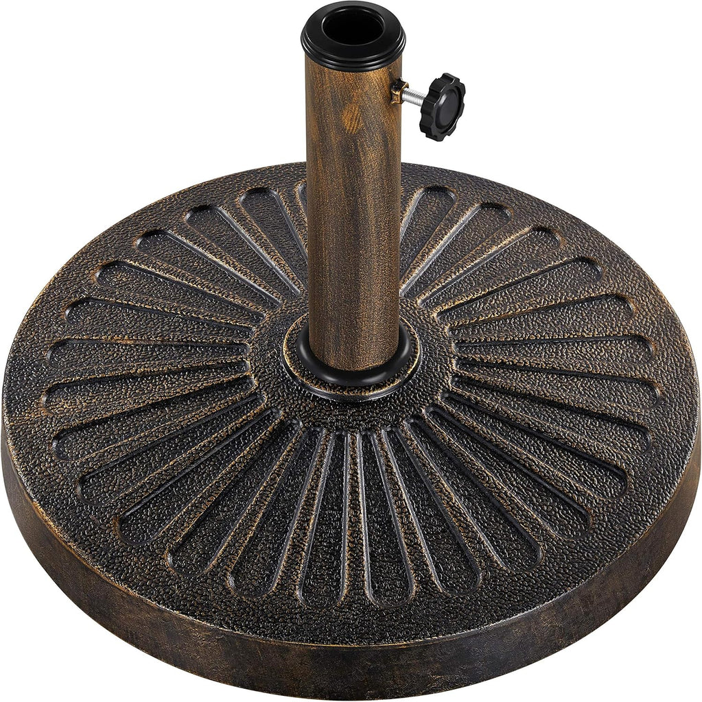 18'' 30lbs Umbrella Base Outdoor Living Round Antiqued Umbrella Stand Heavy Duty Market Patio Umbrella Base