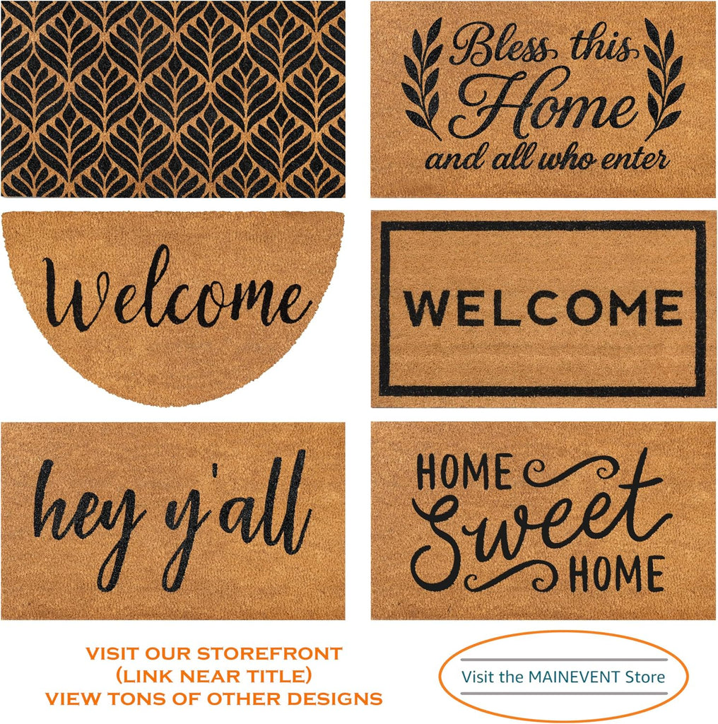 Welcome-ish Front Door Mat 30x17 Inch, Funny Welcome Mat, Coir Doormat | Natural Coco Fibers, Dirt Scraper, Pvc