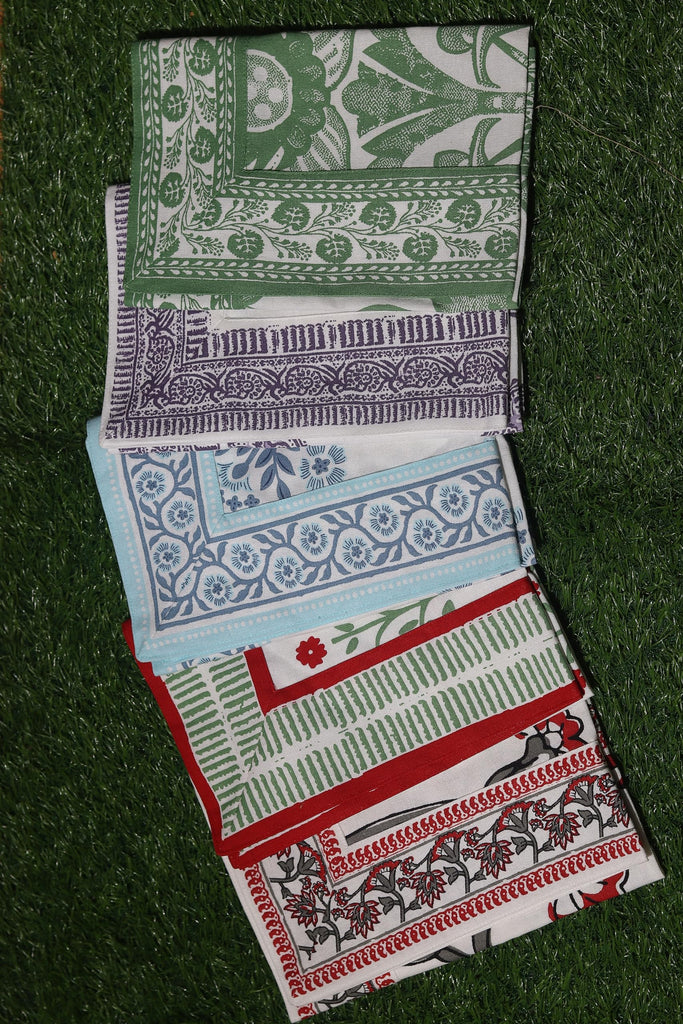 100% Organic Cotton Blue Table Cloth, Indian Block Print Table Linen for Dining, Parties, Wedding, Outdoors Home