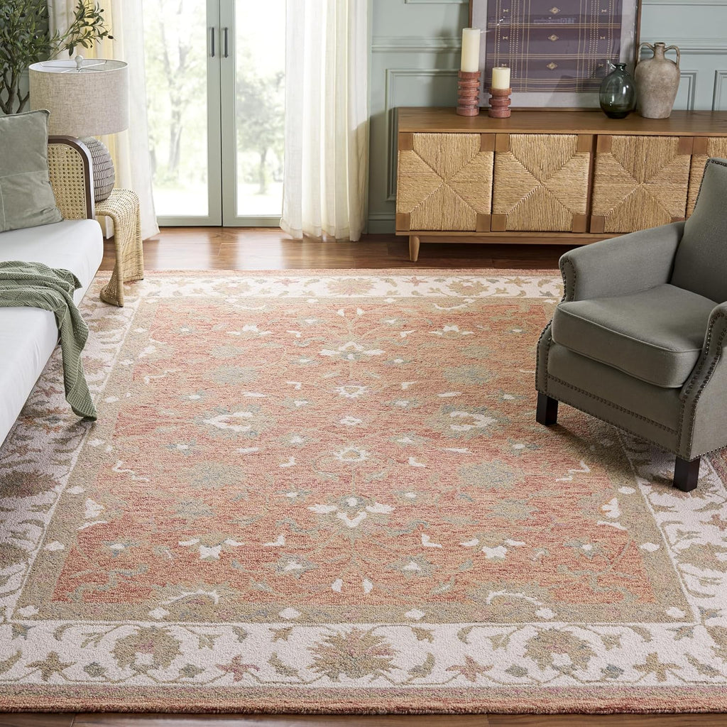 Area Rug 9x12 - Heritage - Large - Rust & Ivory, Handmade Wool