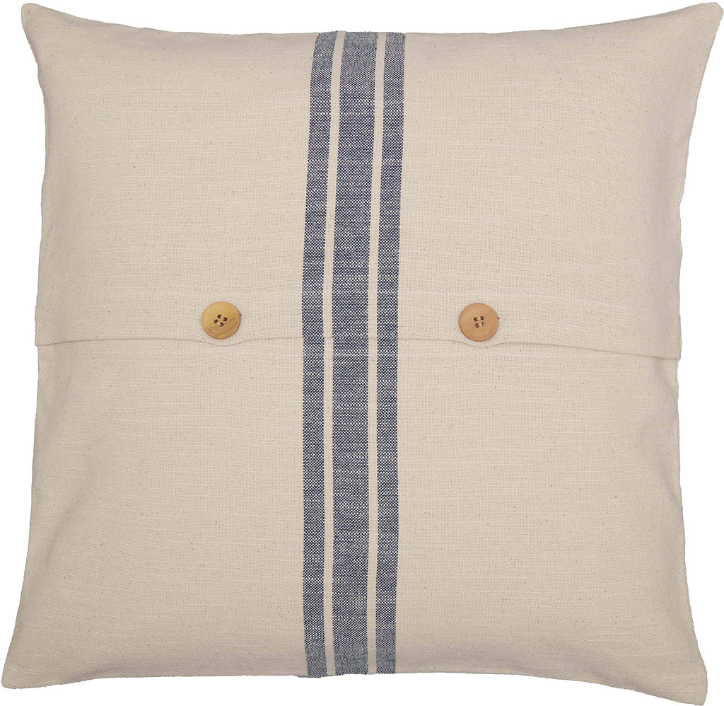 Market Place Blue Grain Sack Stripe Pillow Cover 20" x 20"
