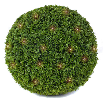 Lighted Artificial Topiary Balls for Outdoor Decor (Cypress, 19", 1 Ball)