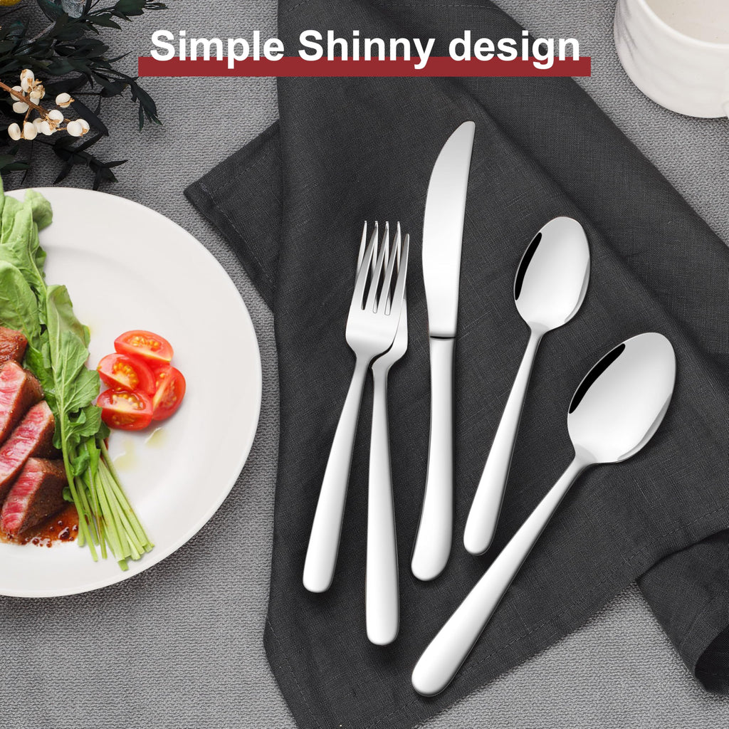 Heavy Duty Silverware Set for 12, 60-Piece Stainless Steel Flatware