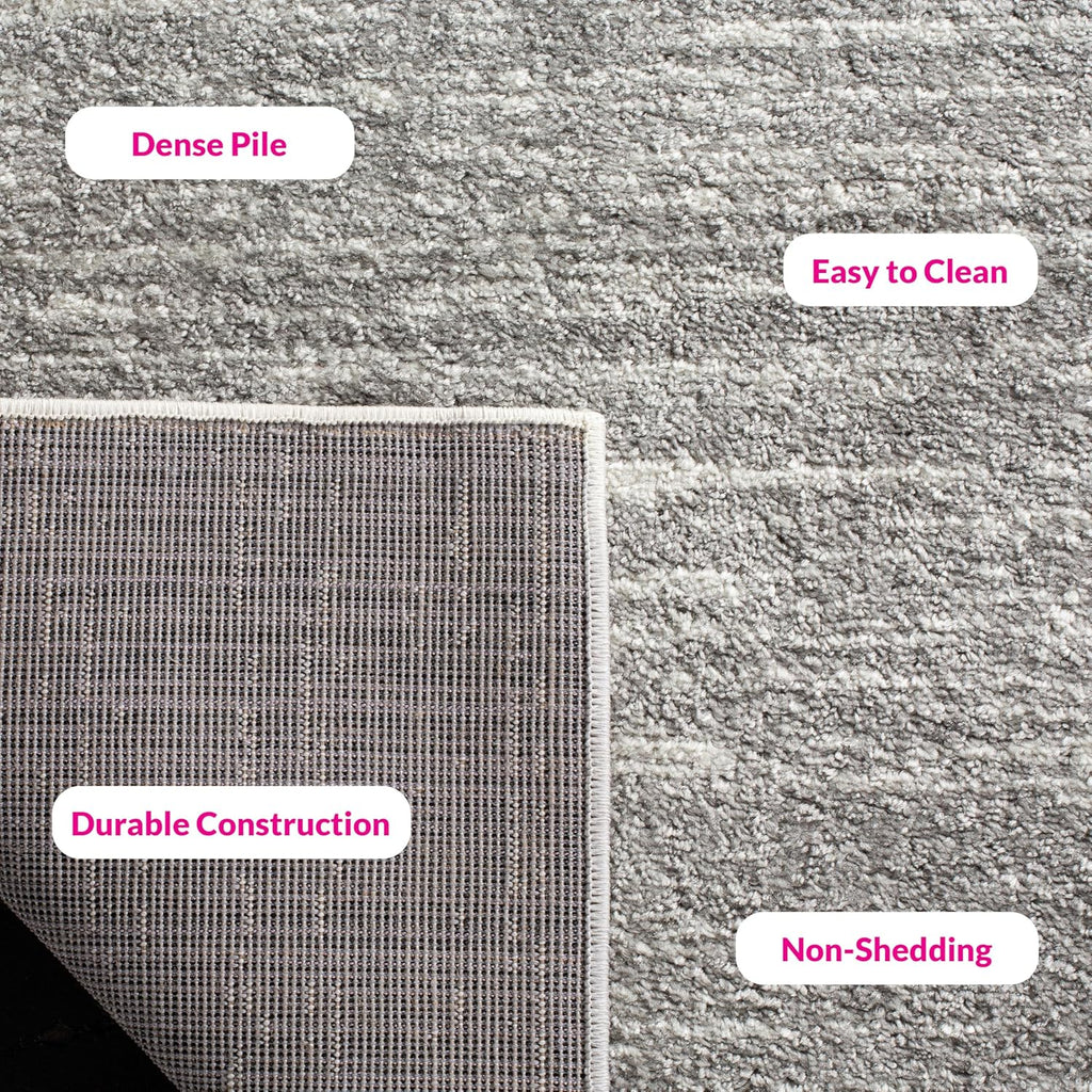 Area Rug 12x15 - Adirondack - Large - Ivory & Silver, Modern Ombre Design, Non Shedding & Easy to Clean