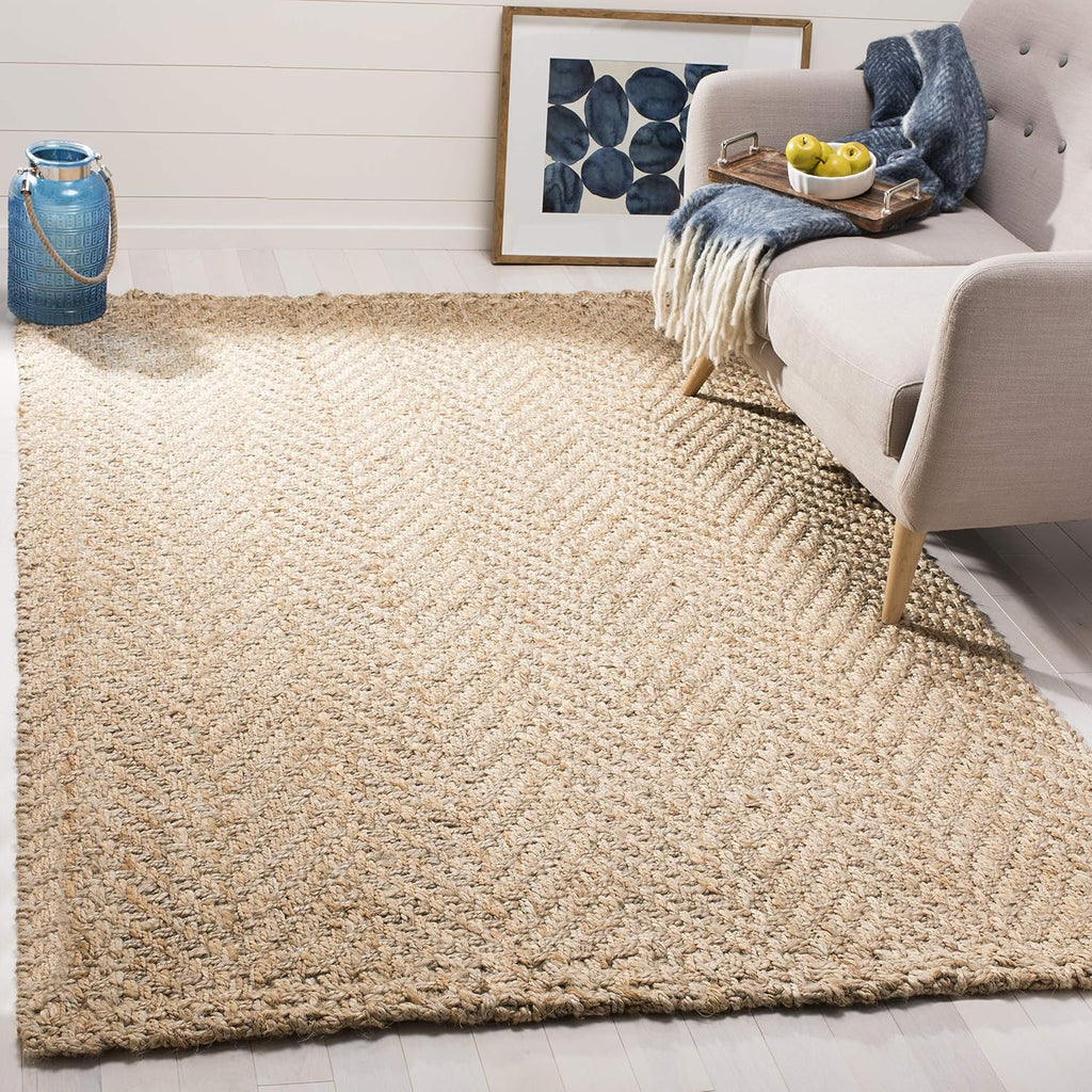 Natural Fiber Collection Area Rug - 6' Square, Natural, Handmade Jute, Ideal for High Traffic Areas (NF265A)