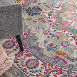 Home Passion Light Grey Pink 8' x Round Area Rug - Easy Clean, Non Shedding, Bed Room, Living Room, 