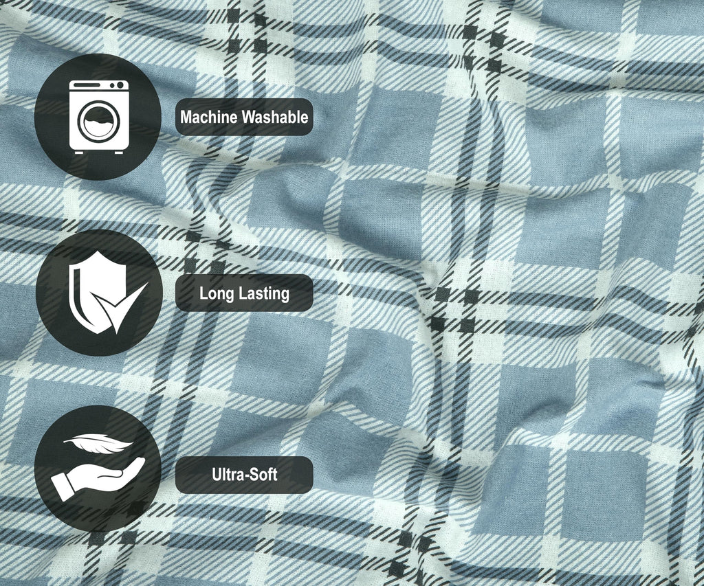 3 Piece 100% Cotton Flannel Sheets Twin Size Bed Set - Warm & Extra Soft - Deep Pockets, Breathable, All Seasons