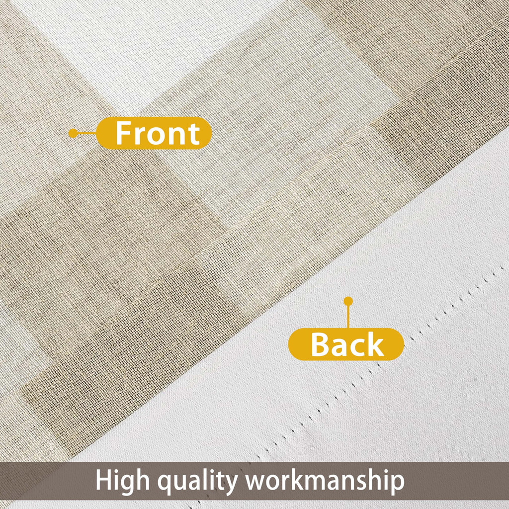 Linen Textured Lined Valances for Windows Buffalo Check Curtain Window Valances Woven Plaid Blackout Thermal