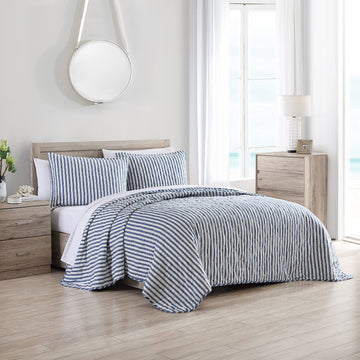 Quilt Set with Shams, Cotton, Reversible
