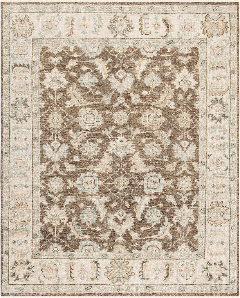 Samarkand Area Rug - 9' x 12', Beige & Brown, Hand-Knotted Traditional Oriental Wool