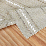Rustic Farmhouse Embroidered Square Tablecloth Jacquard Striped Table Cloth Linen Texture Washable D