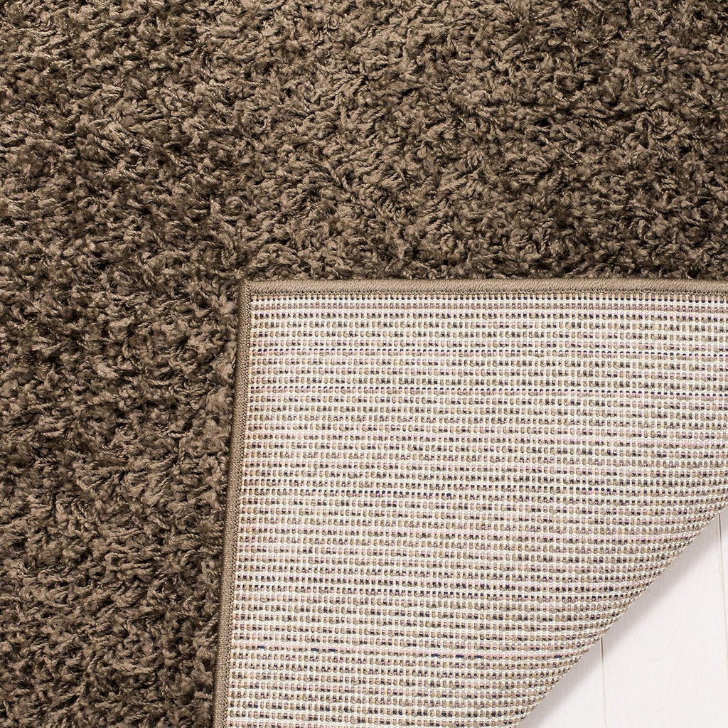 Athens Shag Collection Area Rug - 6'7" Square, Taupe, Non-Shedding & Easy to Clean, Ideal, Dining Space (SGA119T)