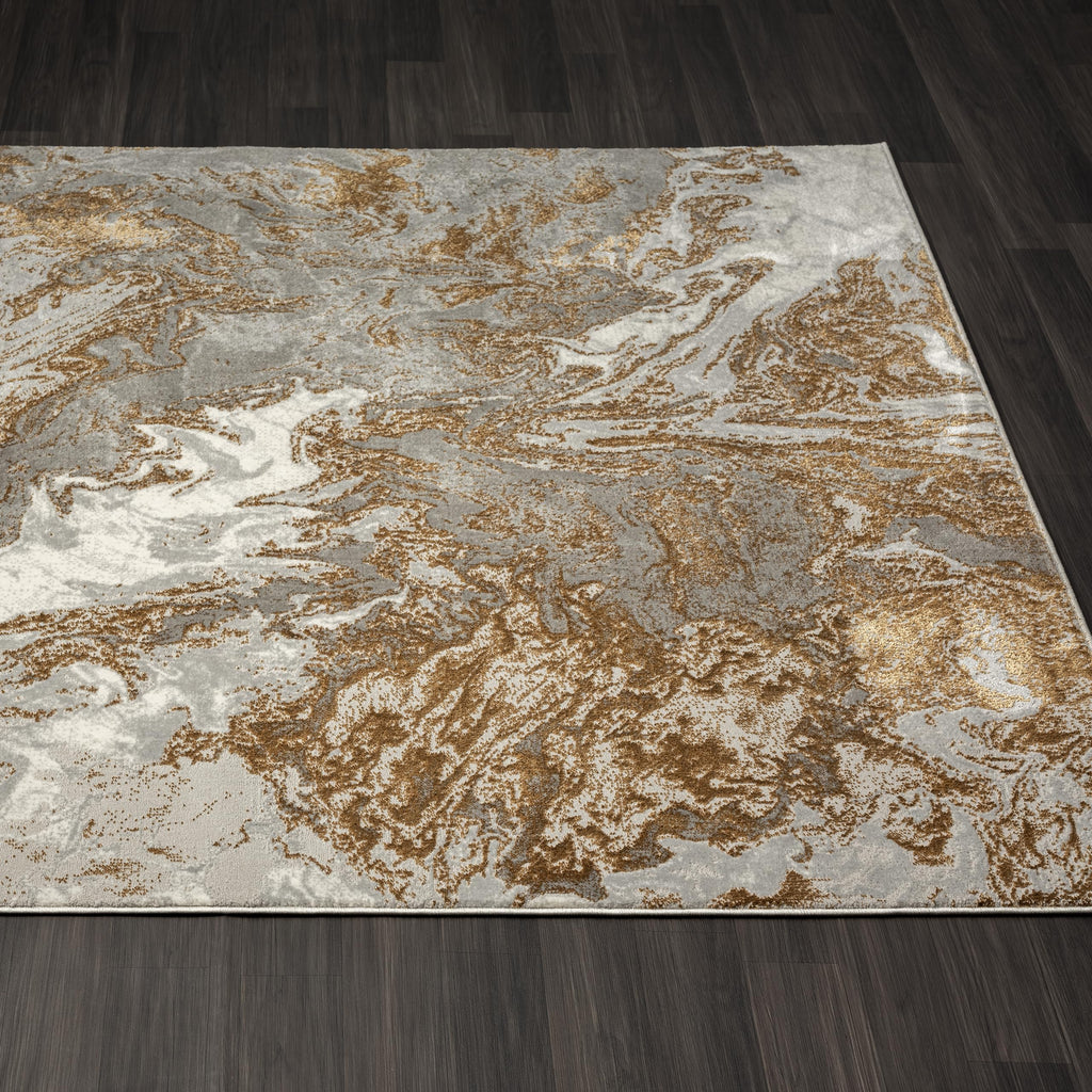 Marble Swirl Abstract Area Rug, Gray