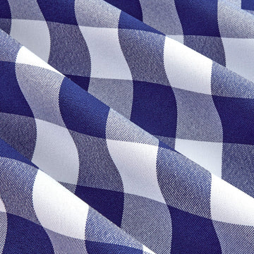 Picnic Gingham Yarn-Dyed Royal/White, Fabric by the Yard