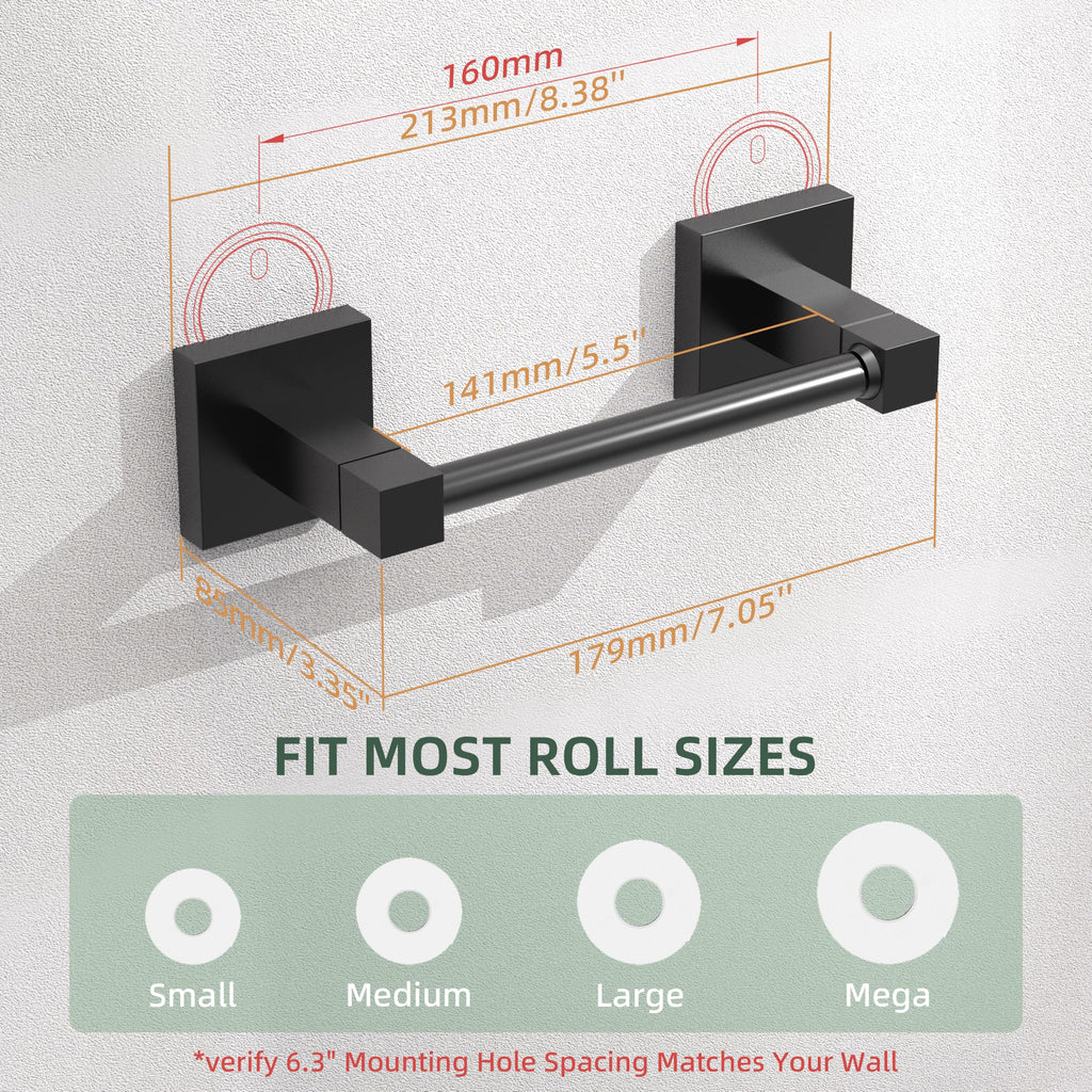 Matte Black Toilet Paper Holder Wall Mount