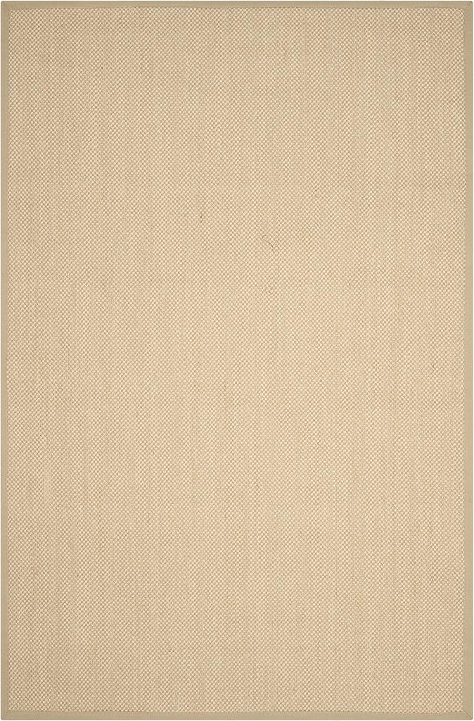 Area Rug 6x9 - Natural Fiber Collection - Maize & Linen Color, Sisal, Woven Design with Border (NF141B)