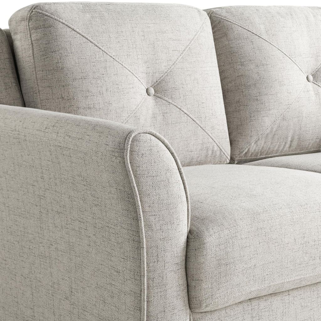 Harrington 57.9" Loveseat, Transitional Modern, Pocket Coil Comfort, Easy Assembly, Woven Fabric, Beige