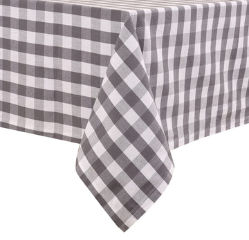 Tablecloth Cotton Tabletop 60x84 (6-8 Seats) Grey Checks