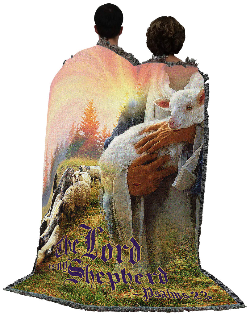 The Lord is My Shepherd 1 Blanket - Scriptures Psalm 23 - Jesus with Lamb Blanket - Sympathy Bereavement Gift