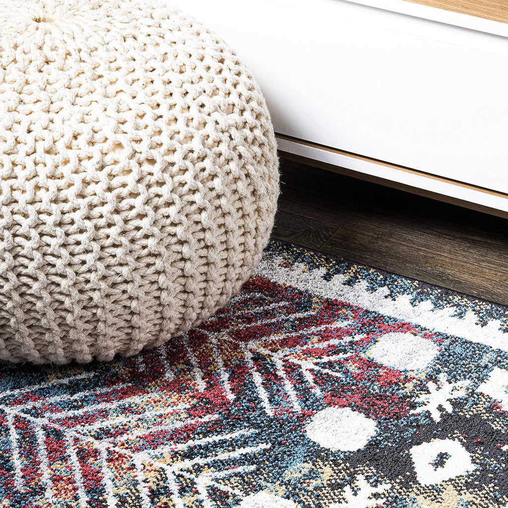 Dhiya Distressed Kilim Multi Indoor Area Rug, Bohemian, Vintage, Easy-Cleaning, Pet Friendly, Non-Shedding