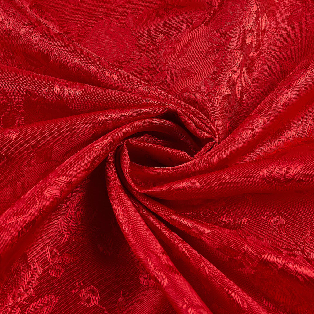 Satin Jaquard Red, Fabric by the Yard