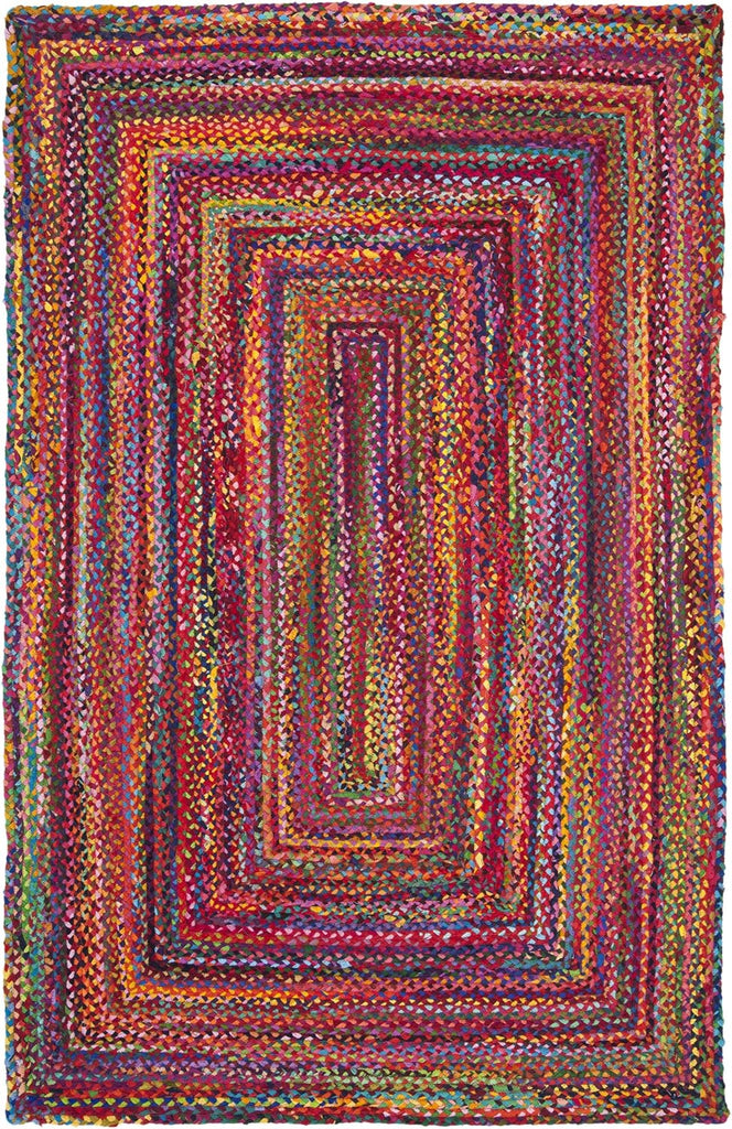 Cape Cod Area Rug, Jute Braided Large Red & Multi CAP202A | 1/4" Pile, Indoor Rug, Handwoven, Braided Jute &